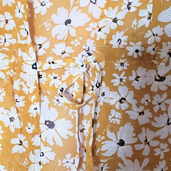 After Market Yellow & White Floral Kimono Size S - Picture 4 of 8